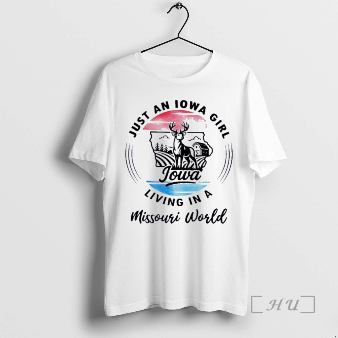 Officials Reindeer Just An Iowa Girl Living In A Missouri World Premium T Shirts Sweater