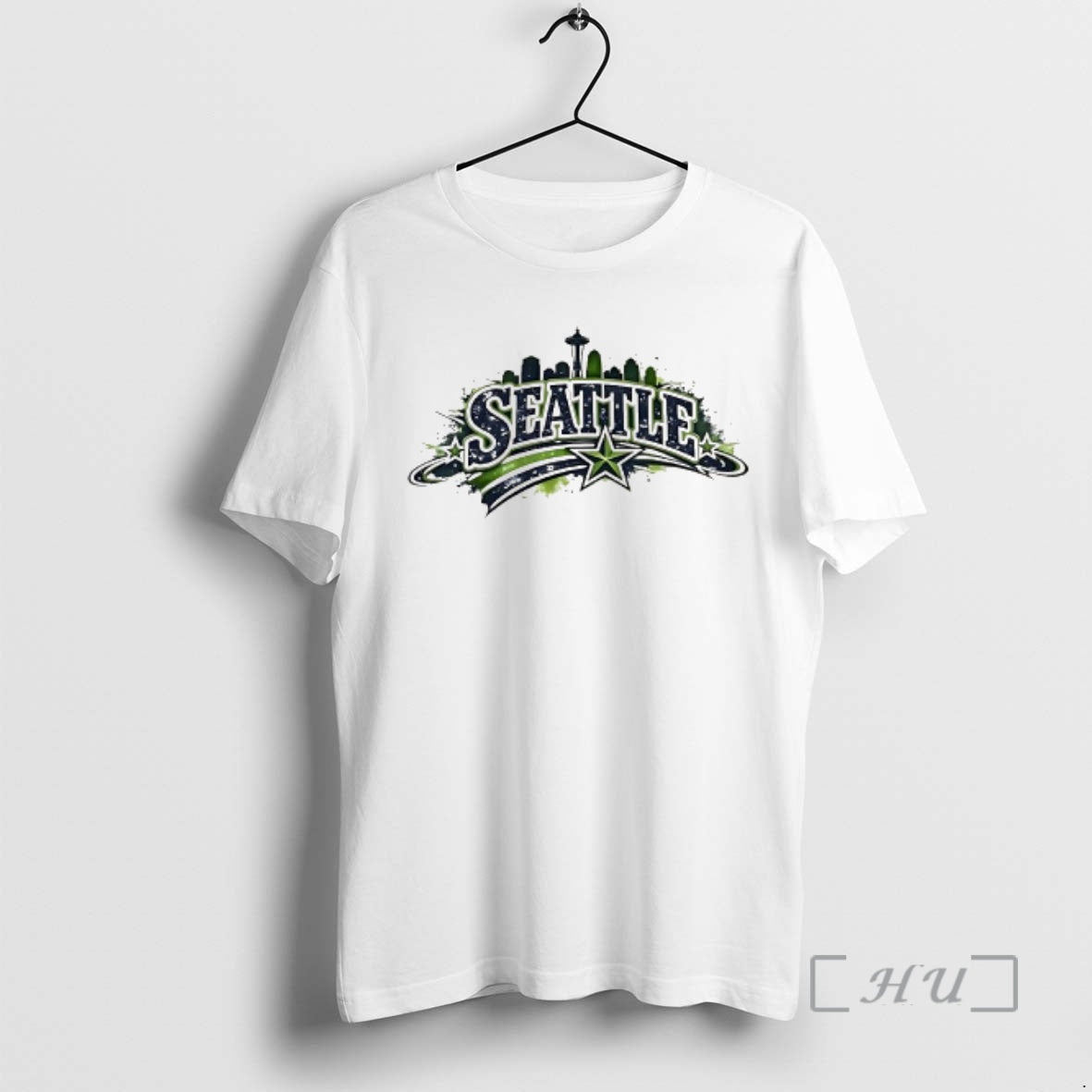 Officials Seattle City Skyline Space Needle Splatter Art Star