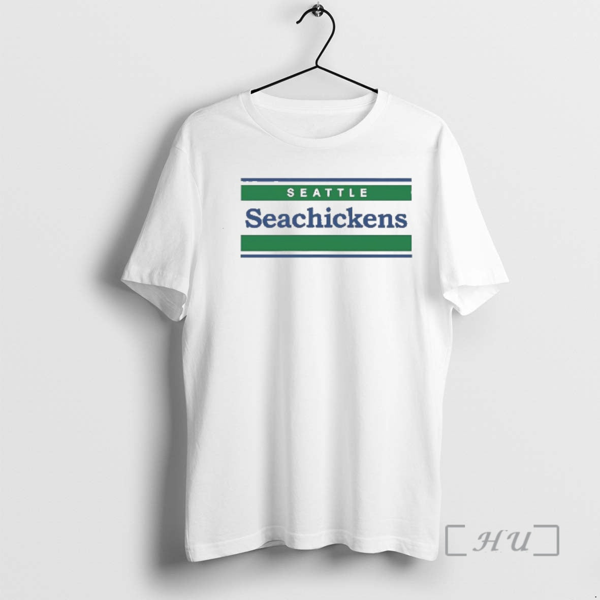 Officials Seattle Seachickens Green And Blue Stripes Football Parody Sports