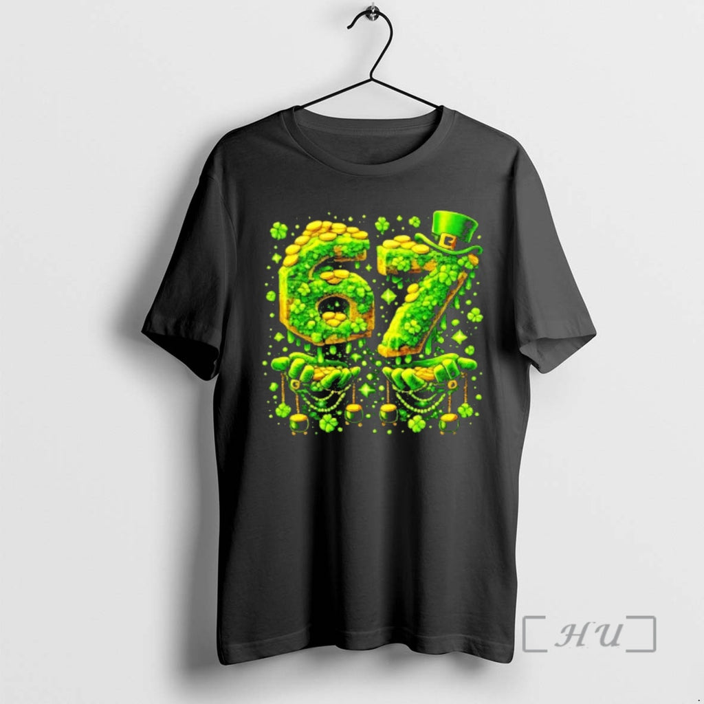 Officials Six Seven Meme 67 St Patricks Day 6 7 Irish Clover Premium T Shirts