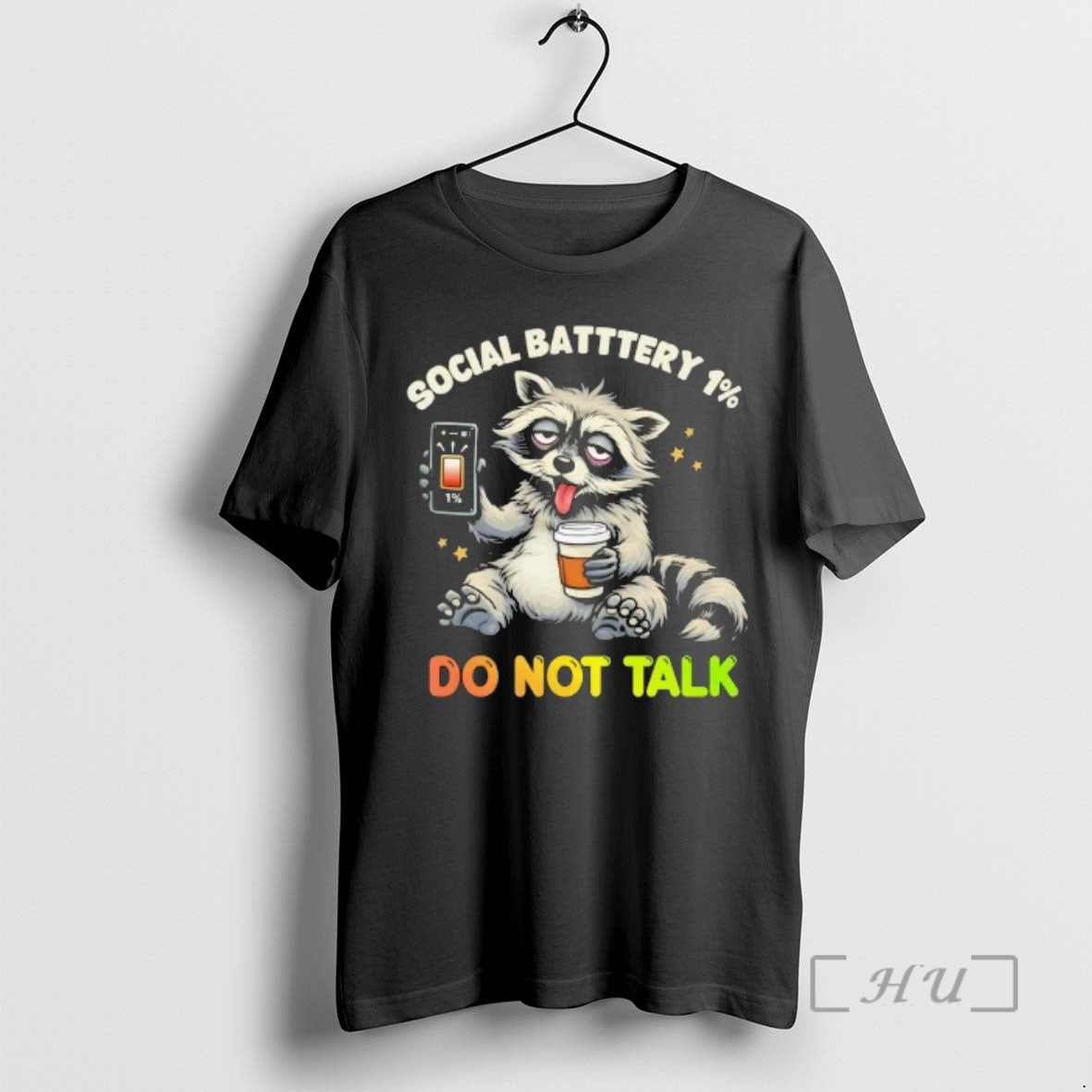 Officials Social Battery 1 Low Do Not Talk Raccoon