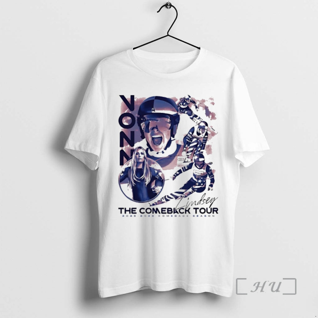 Officials The Comeback Tour 2025 2026 Comeback Beabon Lindsey Vonn Signature Vintage Premium T Shirts