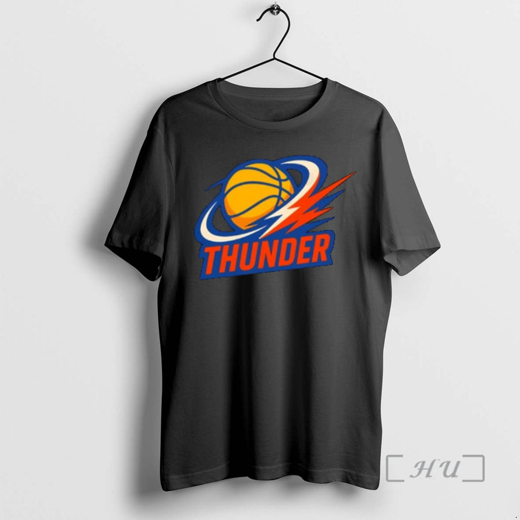 Officials Thunder Basketball Lightning Bolt Orange And Navy Logo