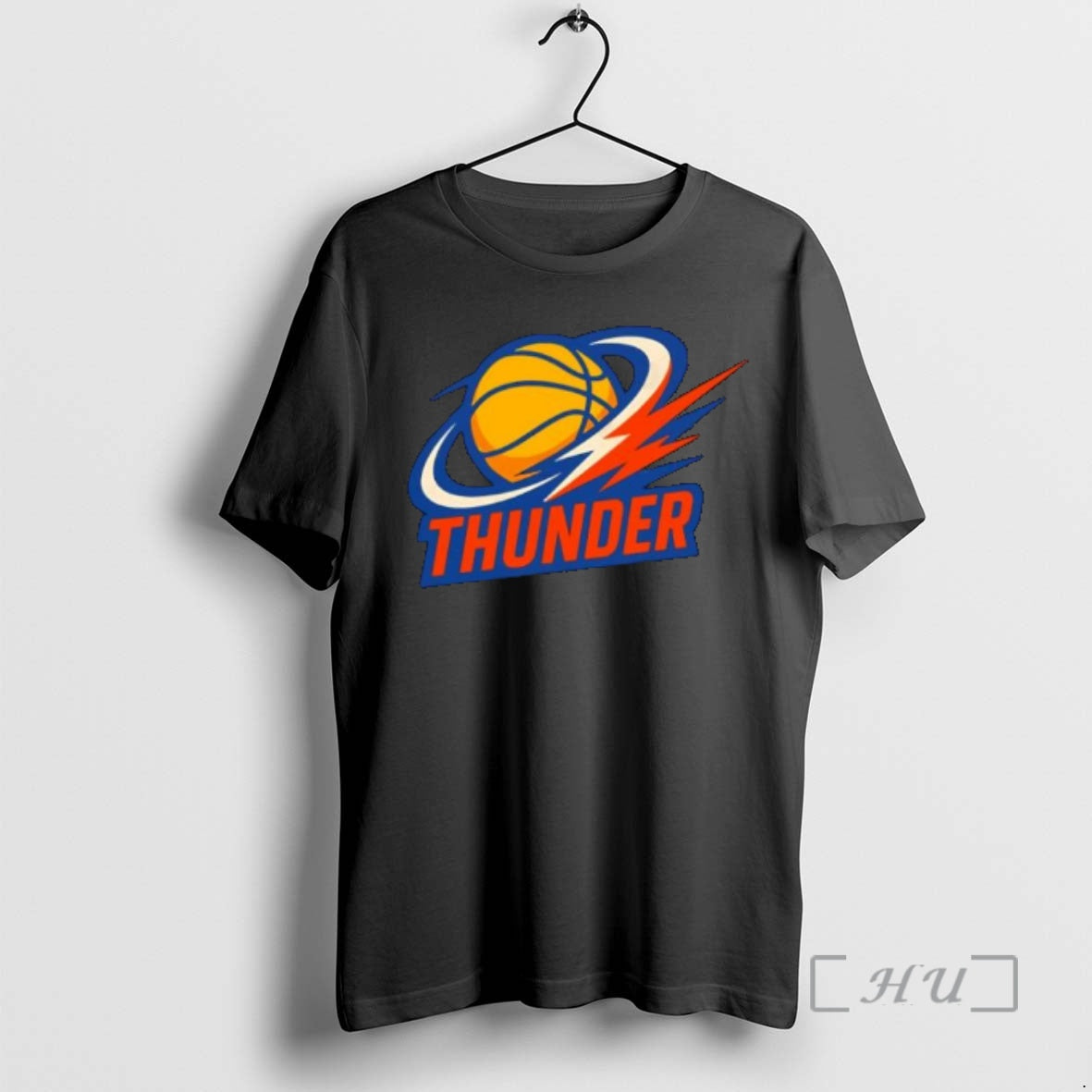 Officials Thunder Basketball Lightning Bolt Orange And Navy Logo
