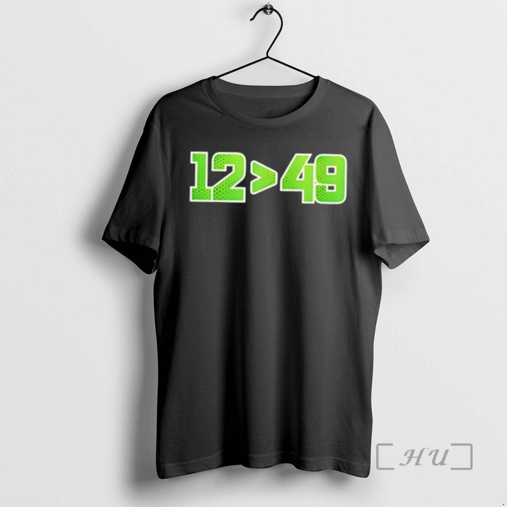 Officials Top Seattle Football Number 12 Greater Than 49 Neon Green Premium T Shirts Sweater