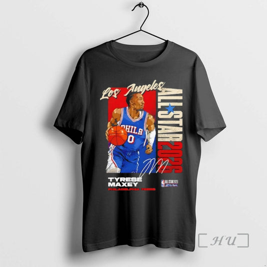 Officials Tyrese Maxey Philadelphia 76ers 2026 Nba All Star Vertical Signature Premium T Shirts Sweater
