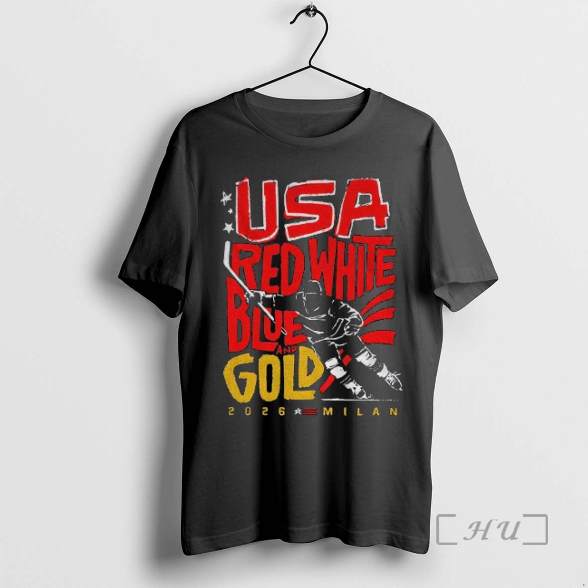 Officials Usa Mens Hockey Team Red White Blue Gold 2026 Milan Premium T Shirts Sweater