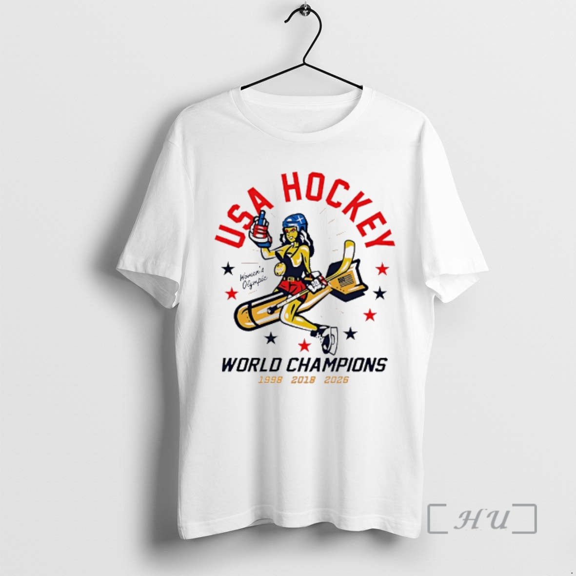 Officials Usa Hockey Womens Olympic World Champions 3 Time 98 18 26 Premium T Shirts