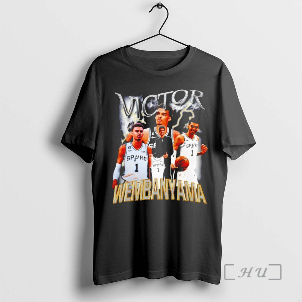 Officials Victor Wembanyama 1 San Antonio Spurs Basketball 90s Style Graphic Premium T Shirts Sweater