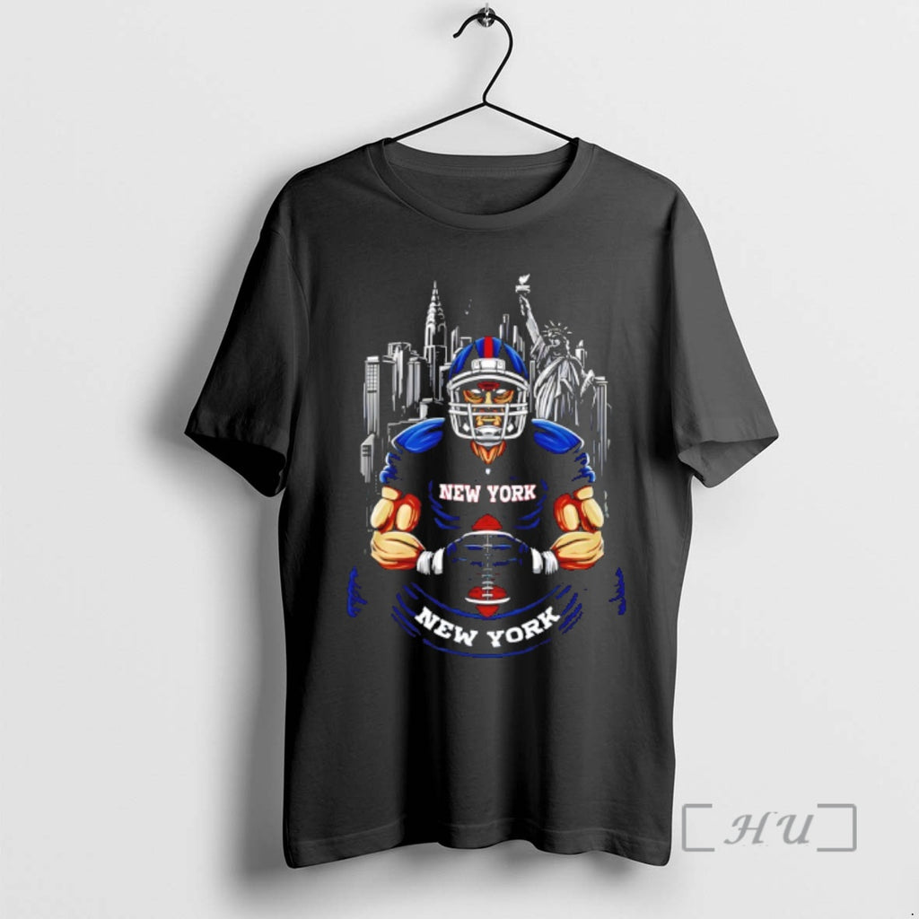 Officials Vintage New York Giants Football Skyline Graphic Retro Game Day Fan Premium T Shirts