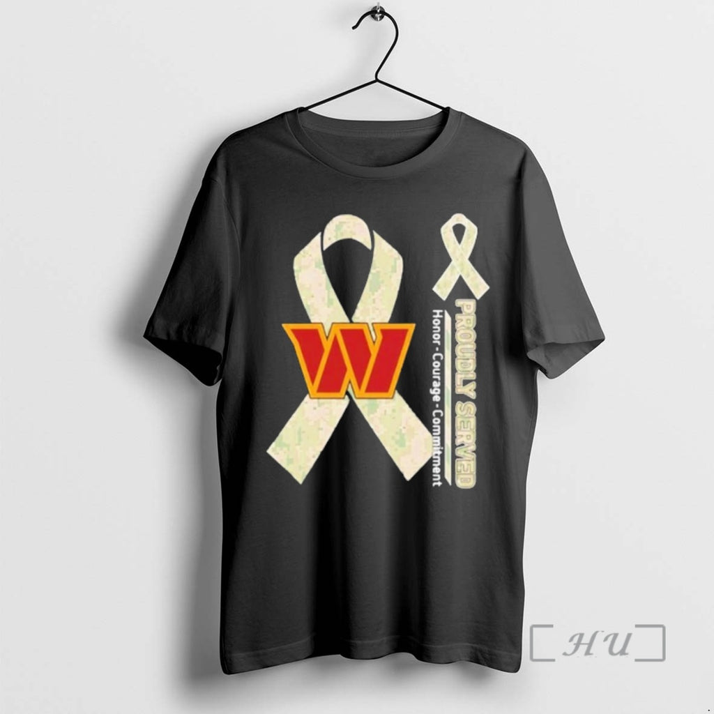Officials Washington Commanders Proudly Served Honor Courage Commitment Breast Cancer Awareness Premium T Shirts Sweater