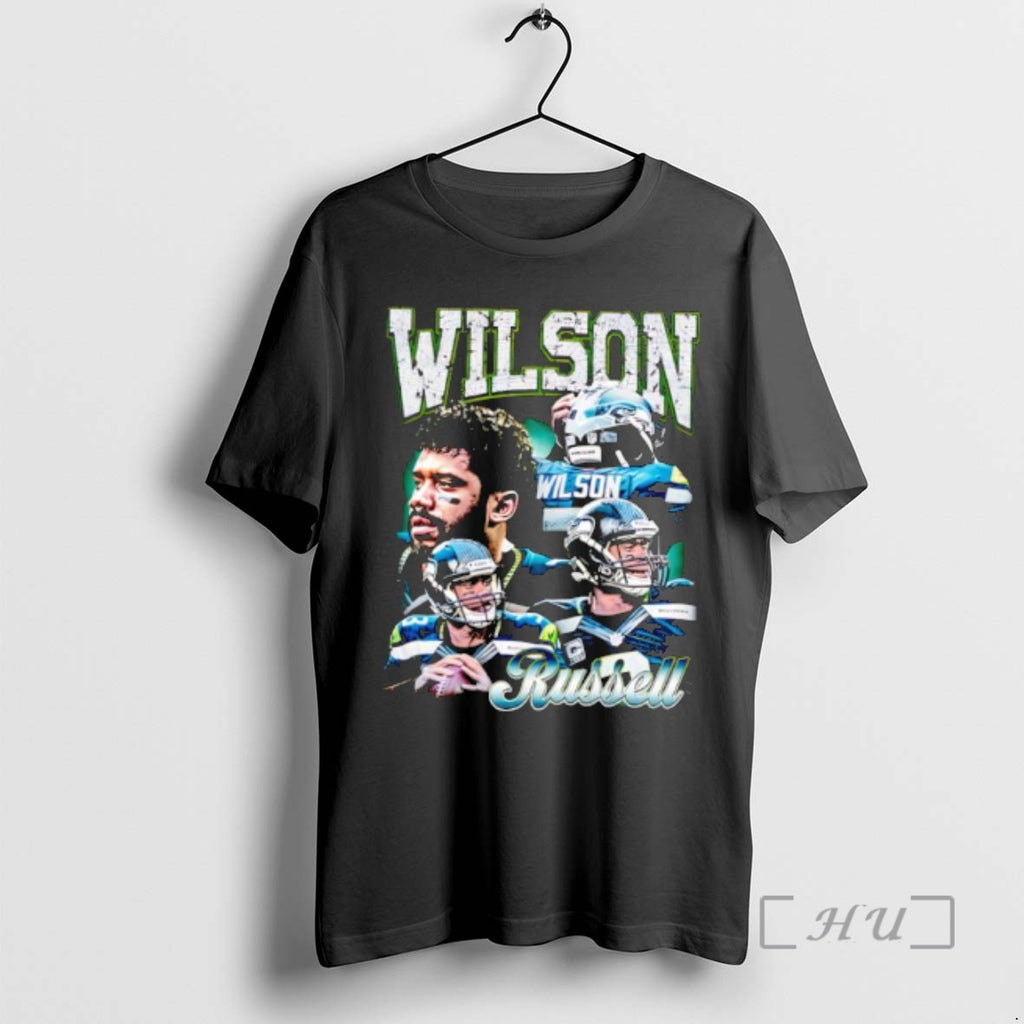 Officials Wilson Russell Seattle Football Quarterback Collage Cracked Text