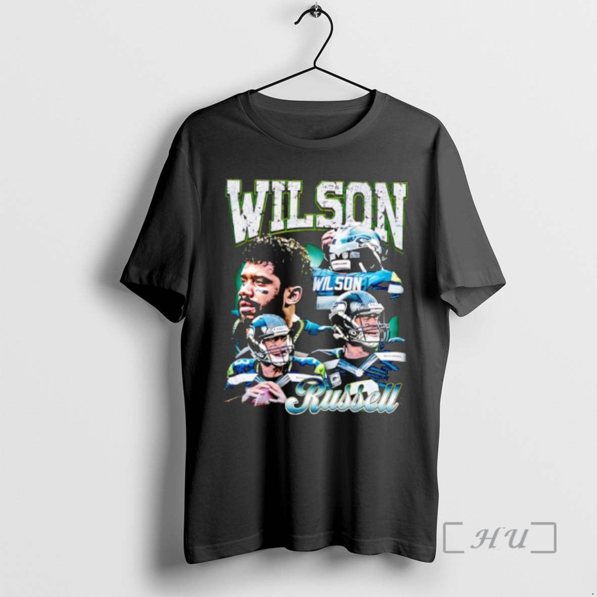 Officials Wilson Russell Seattle Football Quarterback Collage Cracked Text