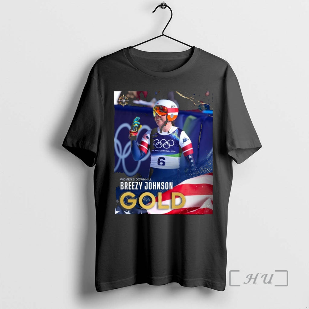 Officials Winter Olympics Womens Downhill Breezy Johnson Is Golden In Cortina Premium T Shirts Sweater