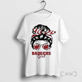 Officials Wisconsin Badgers Girl Messy Bun Glasses Retro