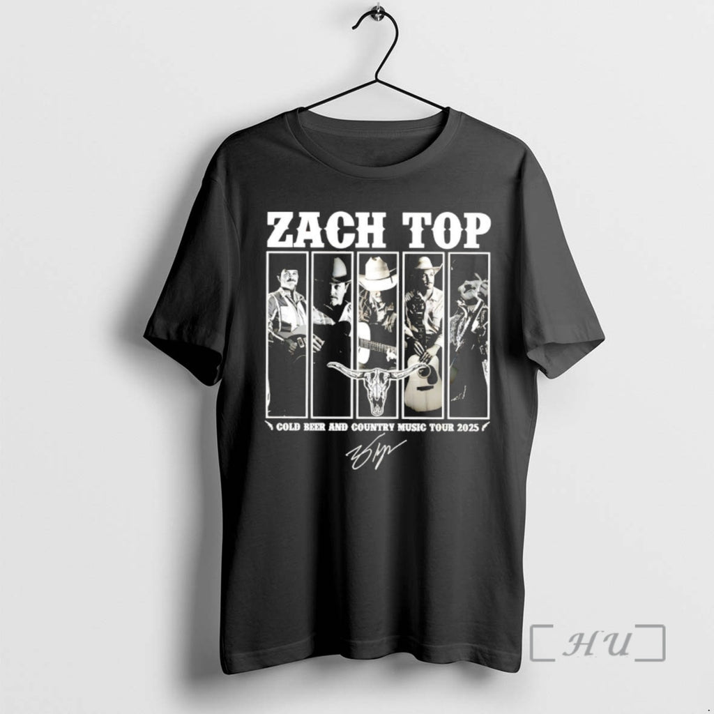 Officials Zach Top Cold Beer And Country Music Tour 2025 Signature Premium T Shirts Sweater