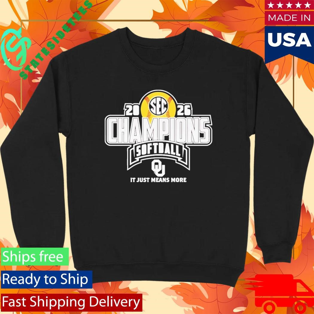 Oklahoma Sooners 2026 SEC Regular Season Softball Champions Locker Room Shirt
