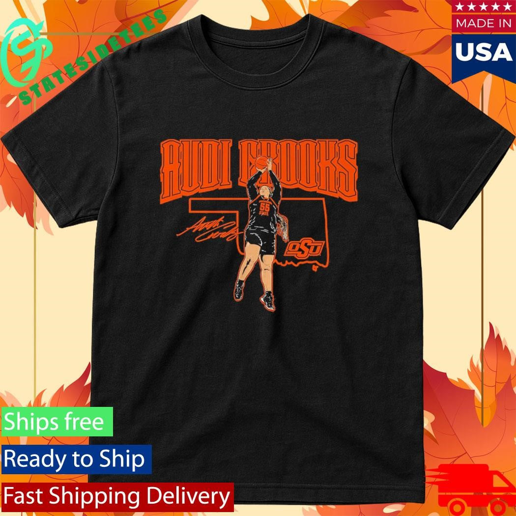 Oklahoma State Basketball Audi Crooks State Star Shirt