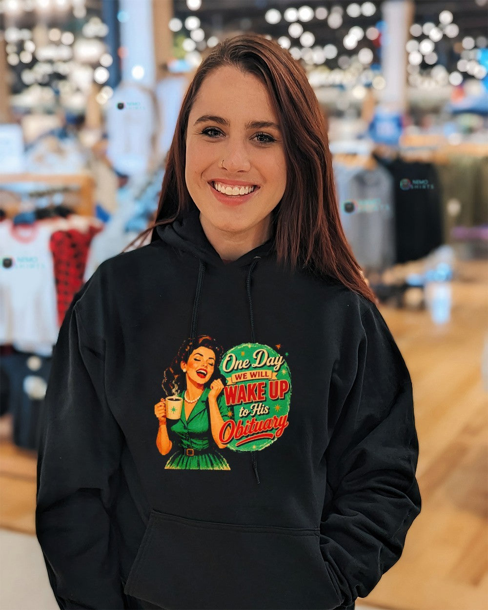 One day we will wake up to his obituary happy woman shirt