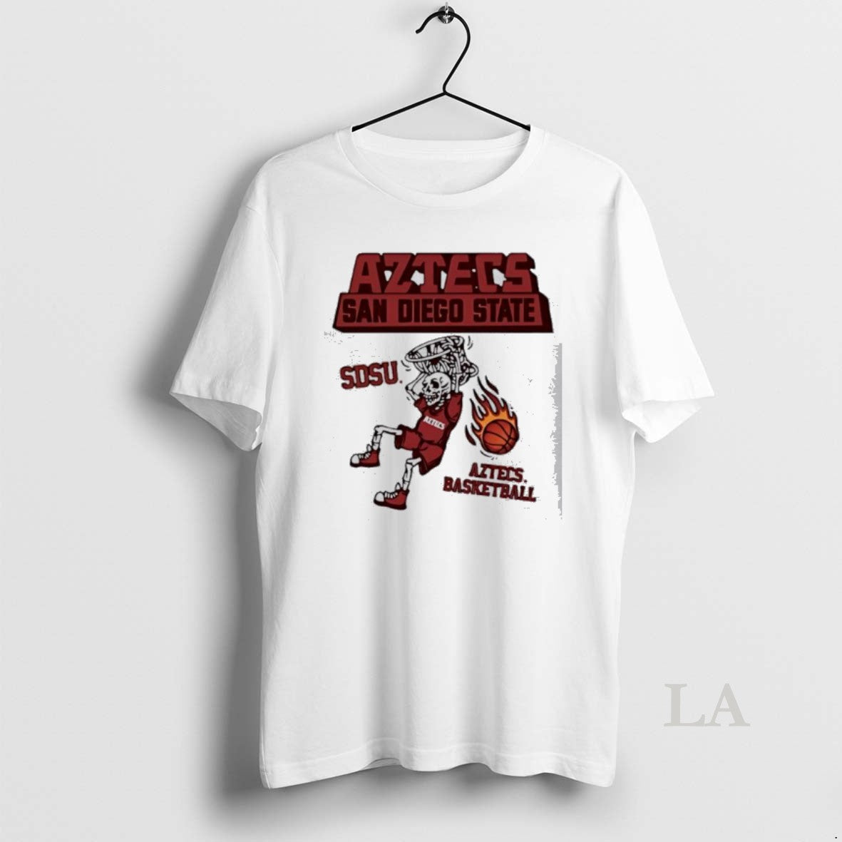 Original Aztecs San Diego State Sdsu Skeleton Basketball Dunking Flaming Ball