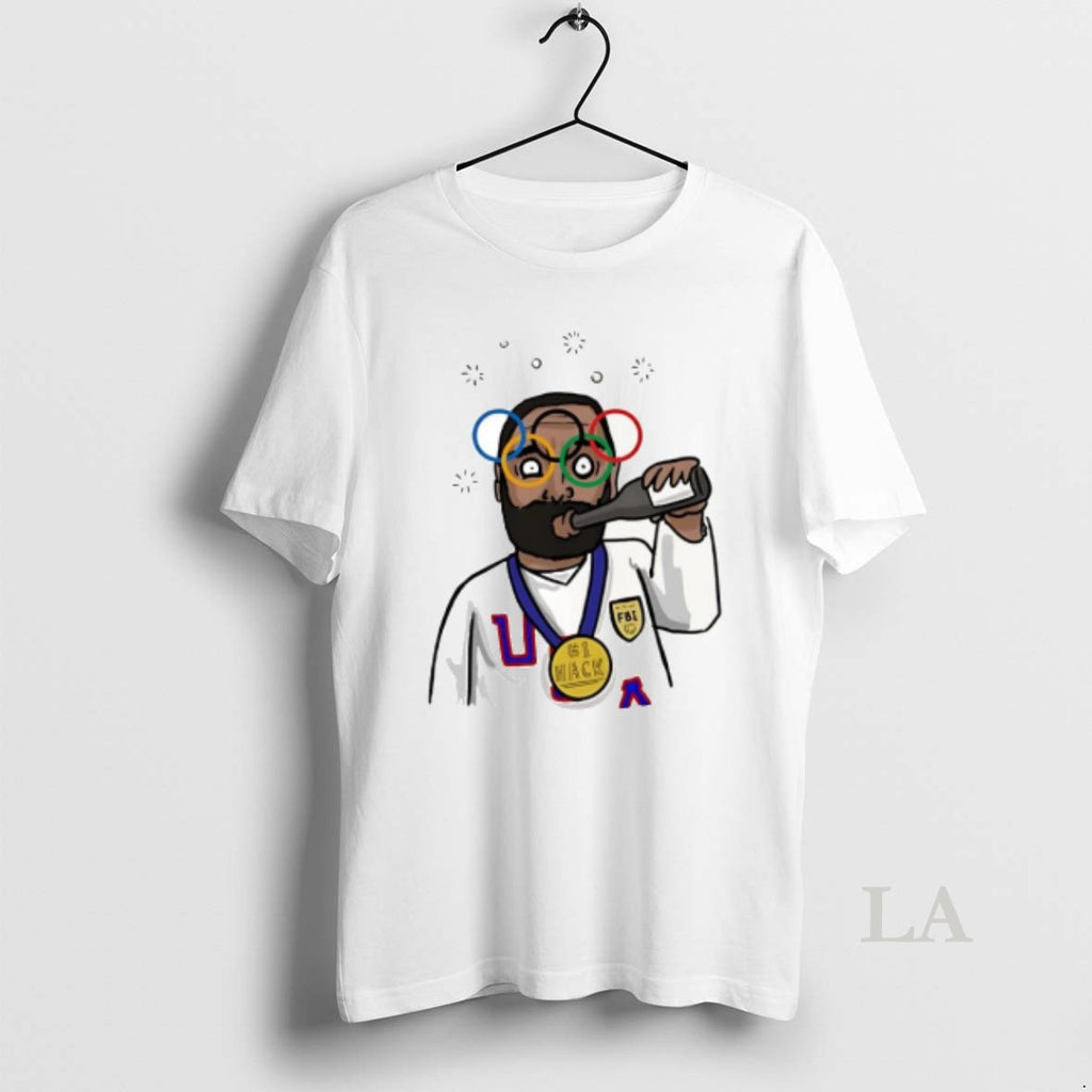 Original Bearded Man With Olympic Rings Glasses And Fbi Badge