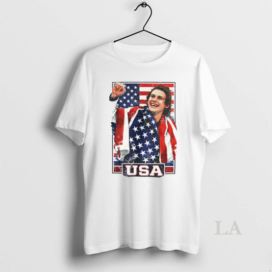 Original Jack Hughes Team Usa American Flag Olympic Milano Cortina 2026 Vintage
