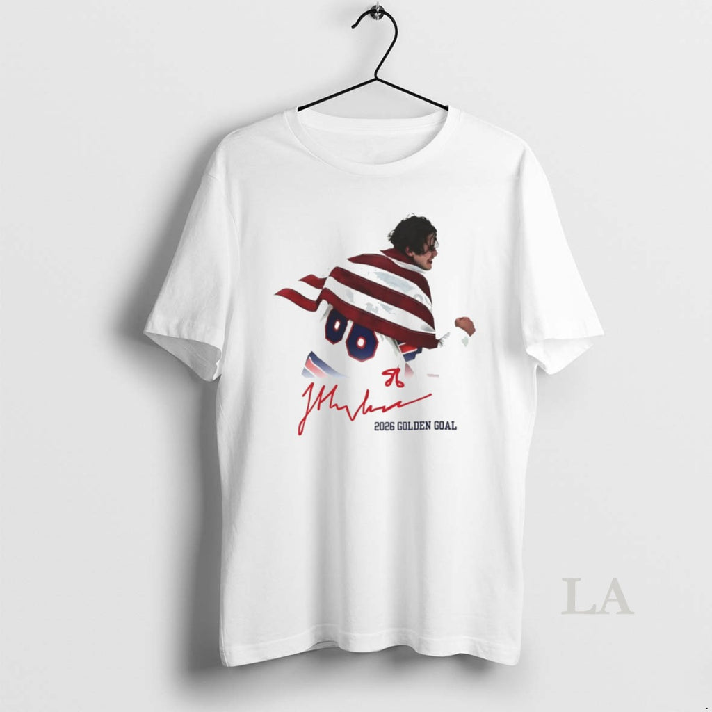 Original Jack Hughes Usa Hockey Golden Goal 2026 Hockey Olympic 2026 Milano Cortina Signature