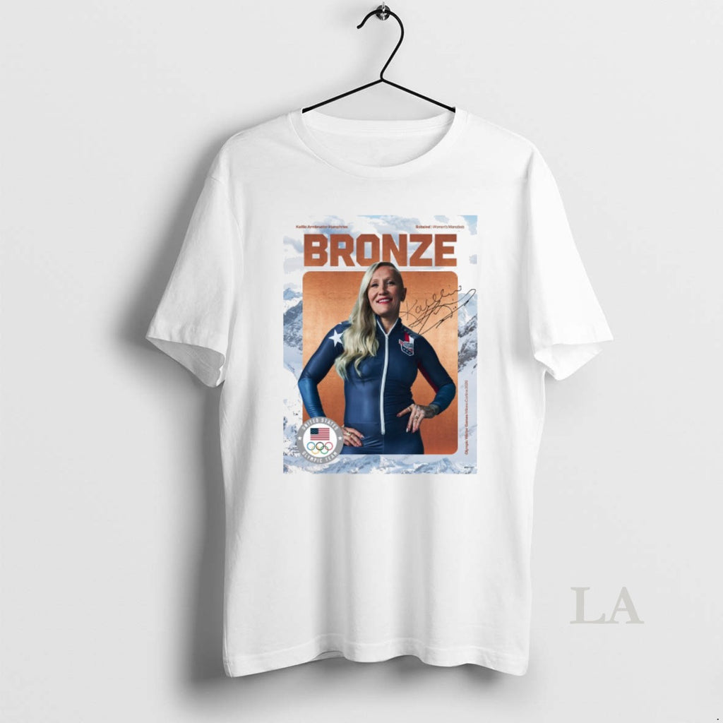 Original Kaillie Armbruster Humphries Bobsled Womens Monobob Bronze Winter Olympics Signature