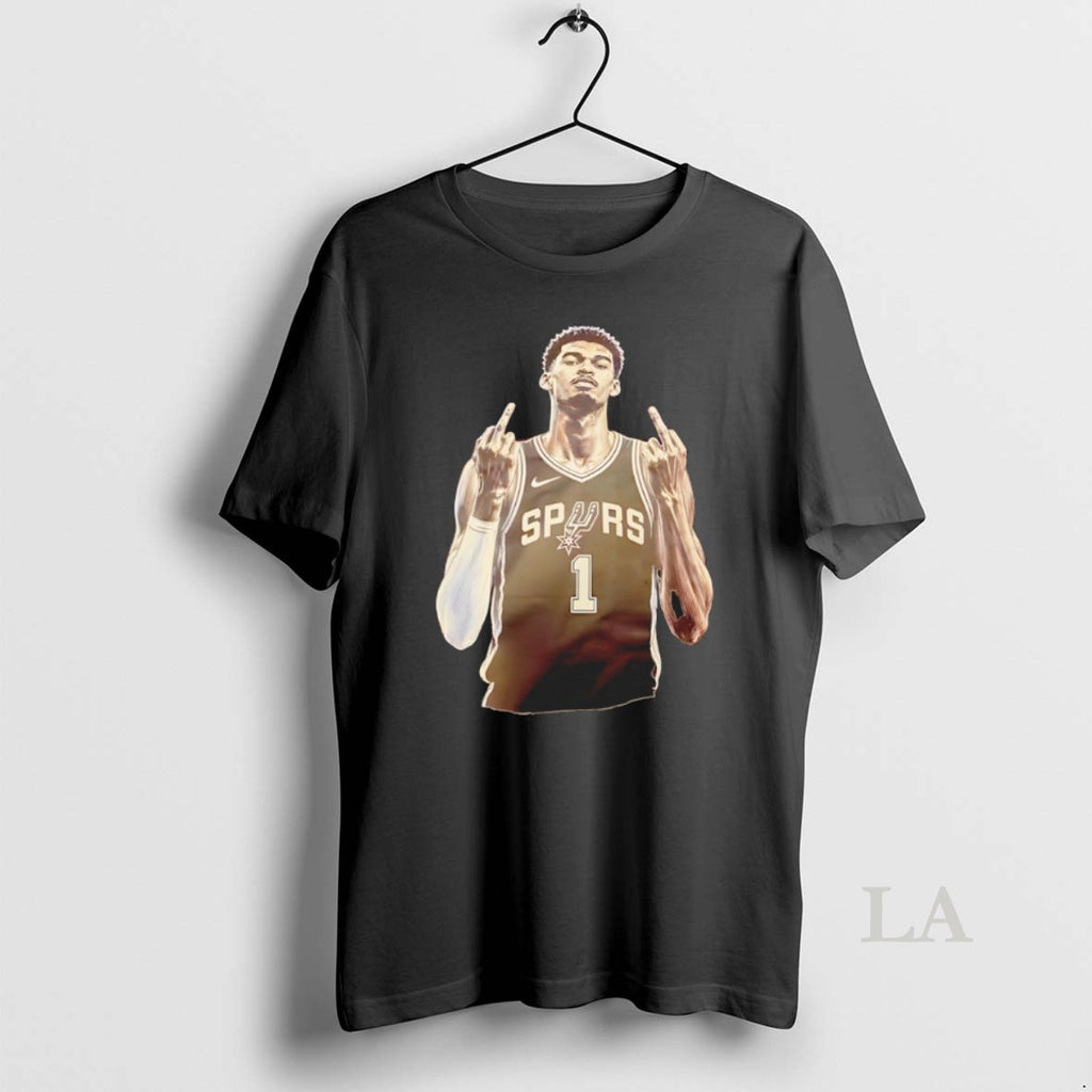 Original Victor Wembanyama Middle Finger San Antonio Spurs Nba Basketball Vintage