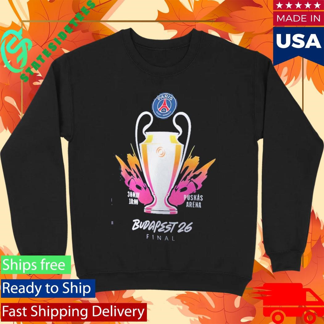PSG Merch UCL Finalist Budapest 2026 Logo Shirt