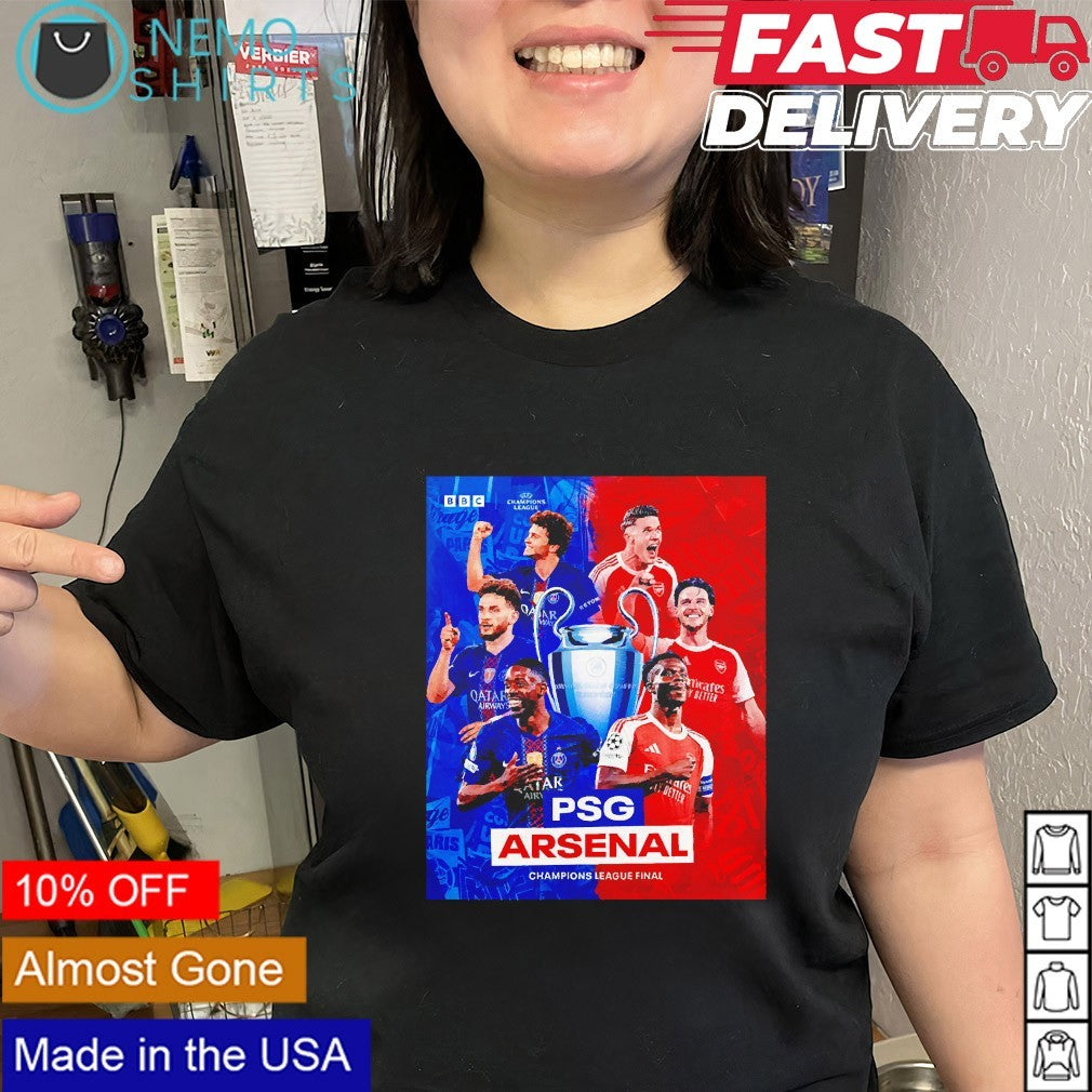 PSG v Arsenal champions league final players matchup shirt