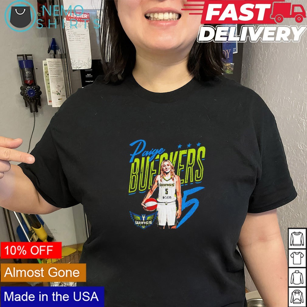 Paige Bueckers Dallas Wings player name posing shirt