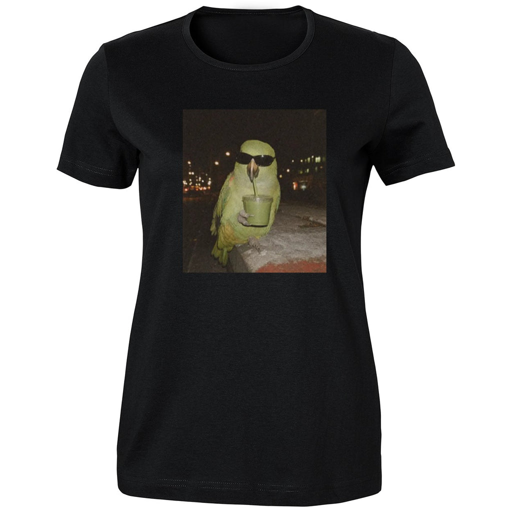 Parrot Sunglasses Drinking Smoothie Shirt