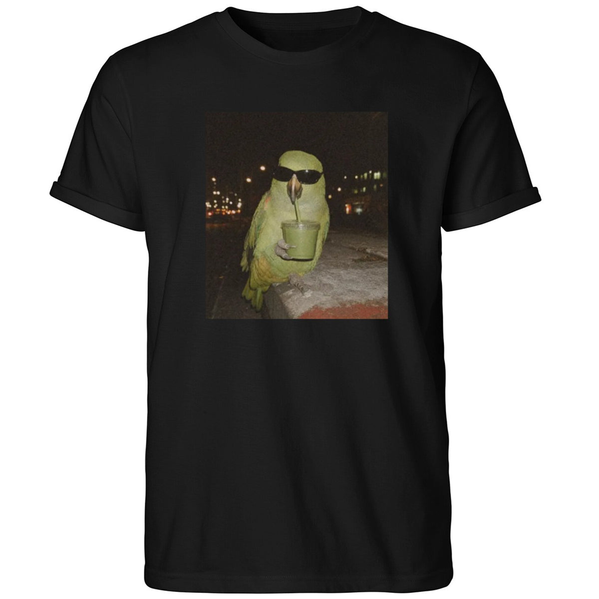 Parrot Sunglasses Drinking Smoothie Shirt
