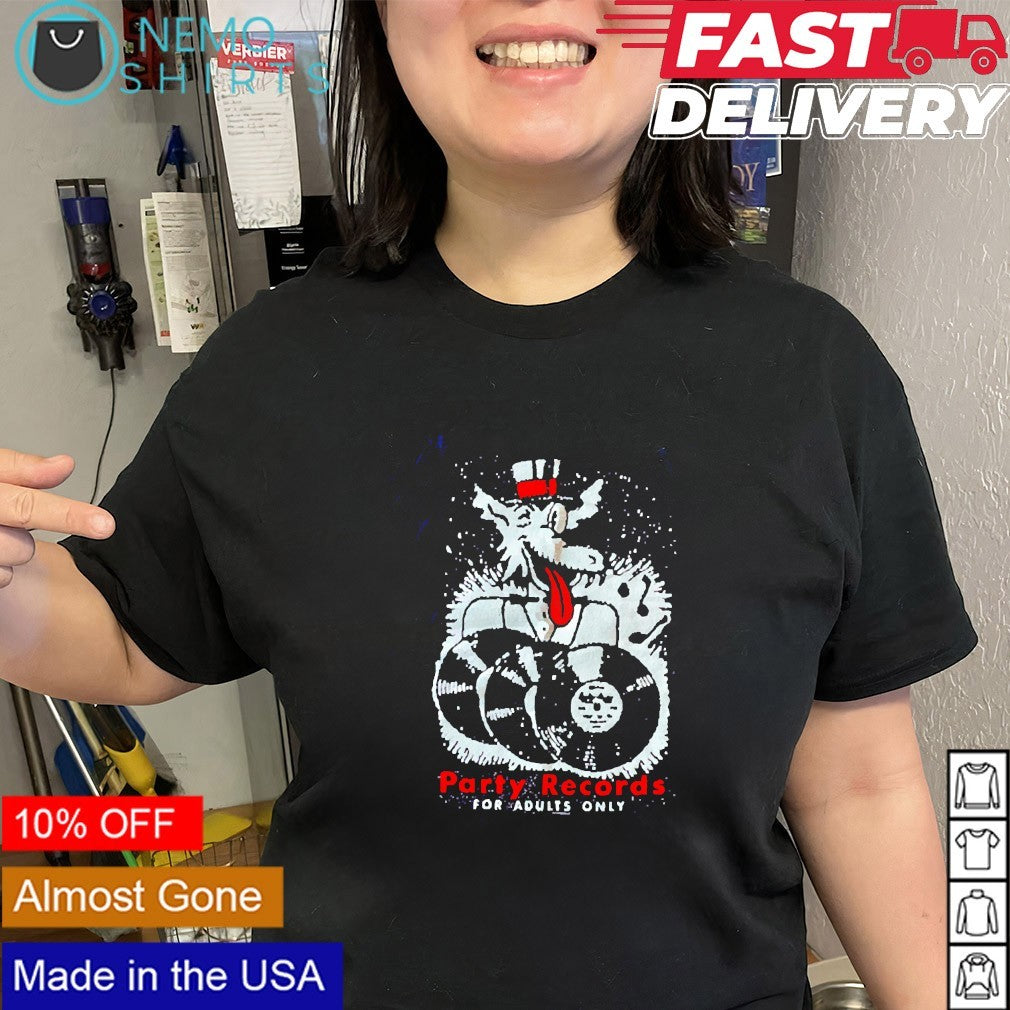 Party Records For Adults Only wolf top hat shirt