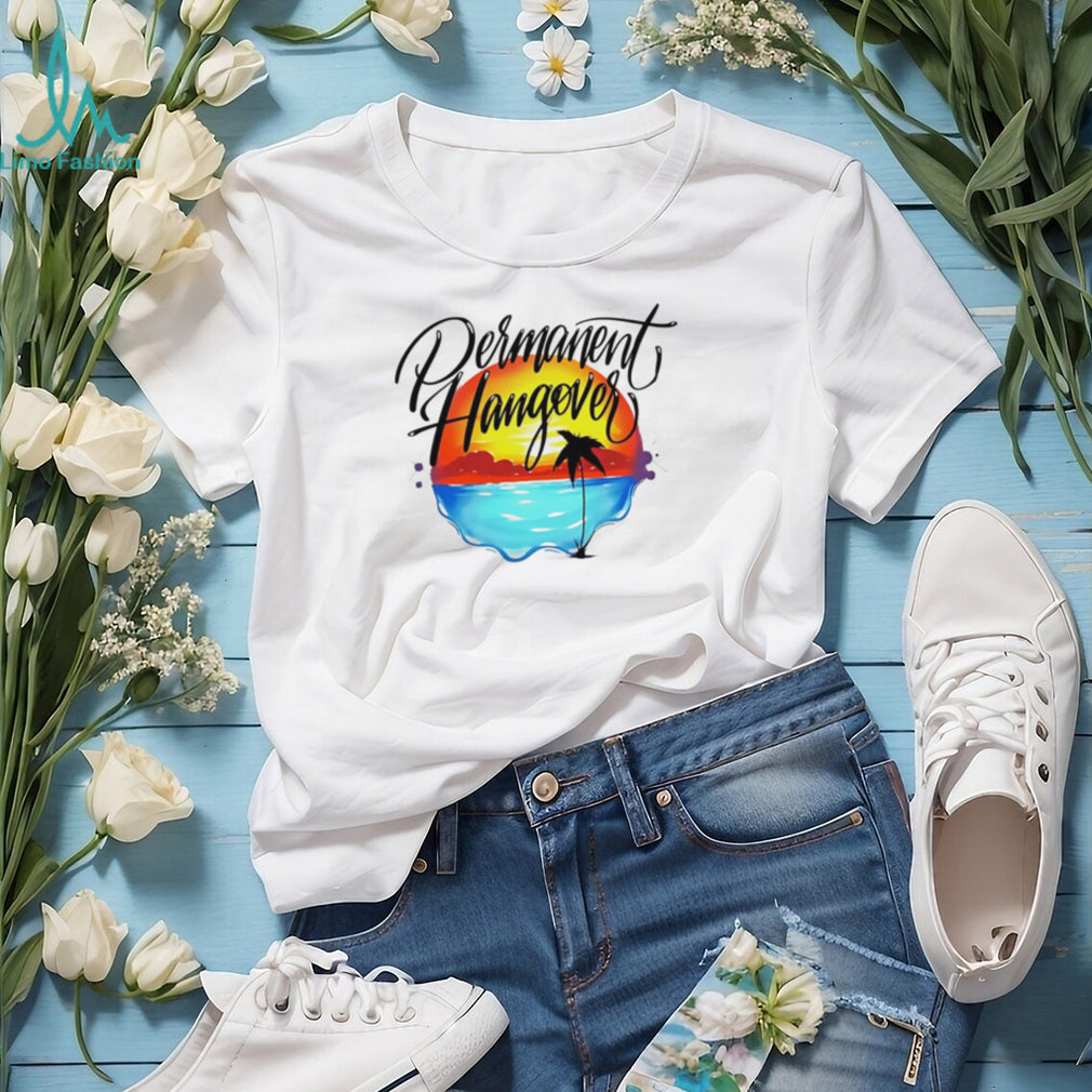 Permanent hangover sunset palm airbrush 90s shirt