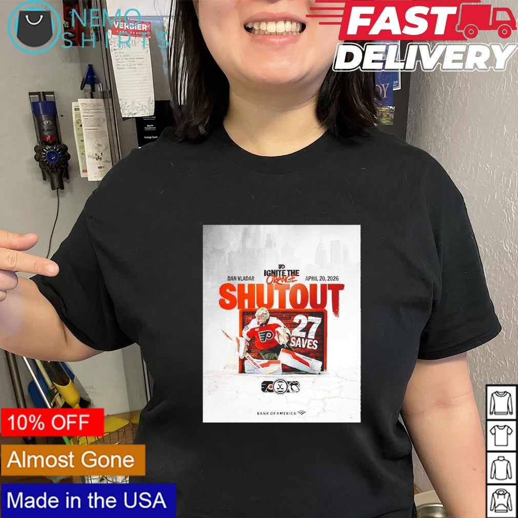 Philadelphia Flyers Dan Vladar shutout 27 saves 2026 Playoffs shirt