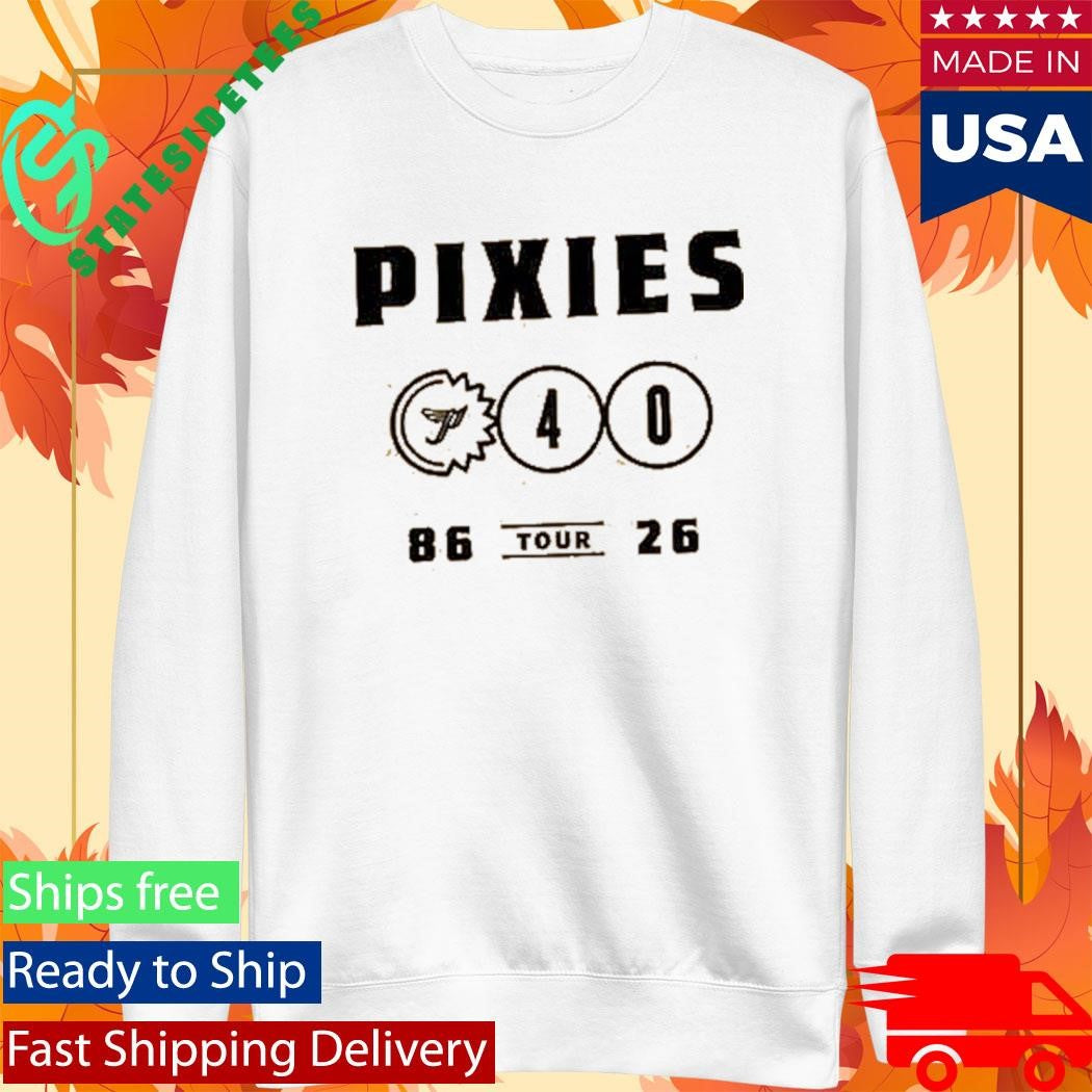 Pixies P40 Asia Tour 2026 Event Tee Tour Dates Gold Shirt