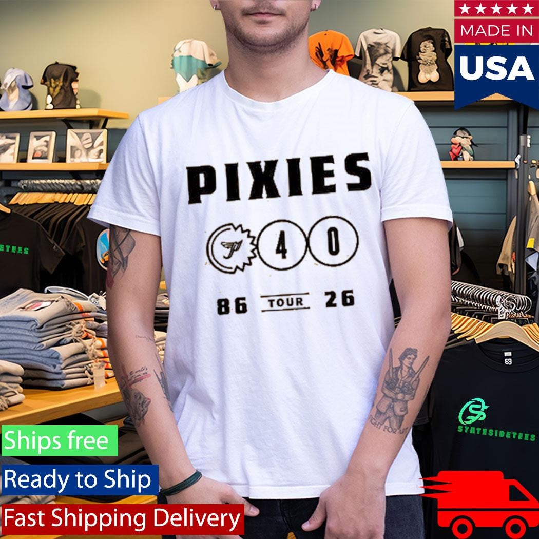 Pixies P40 Asia Tour 2026 Event Tee Tour Dates Gold Shirt