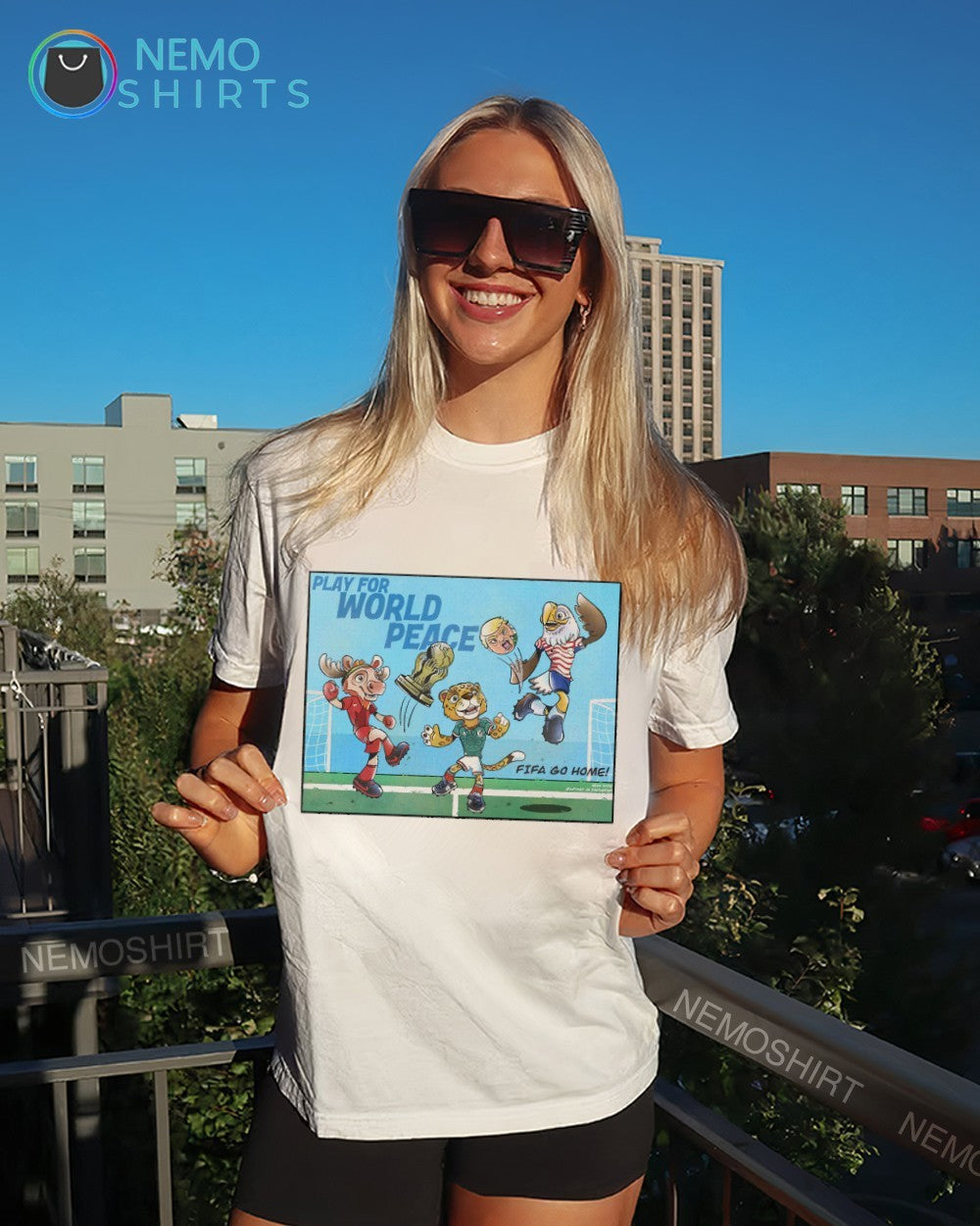 Play for World peace FIFA go home Mexico Canada USA mascot shirt