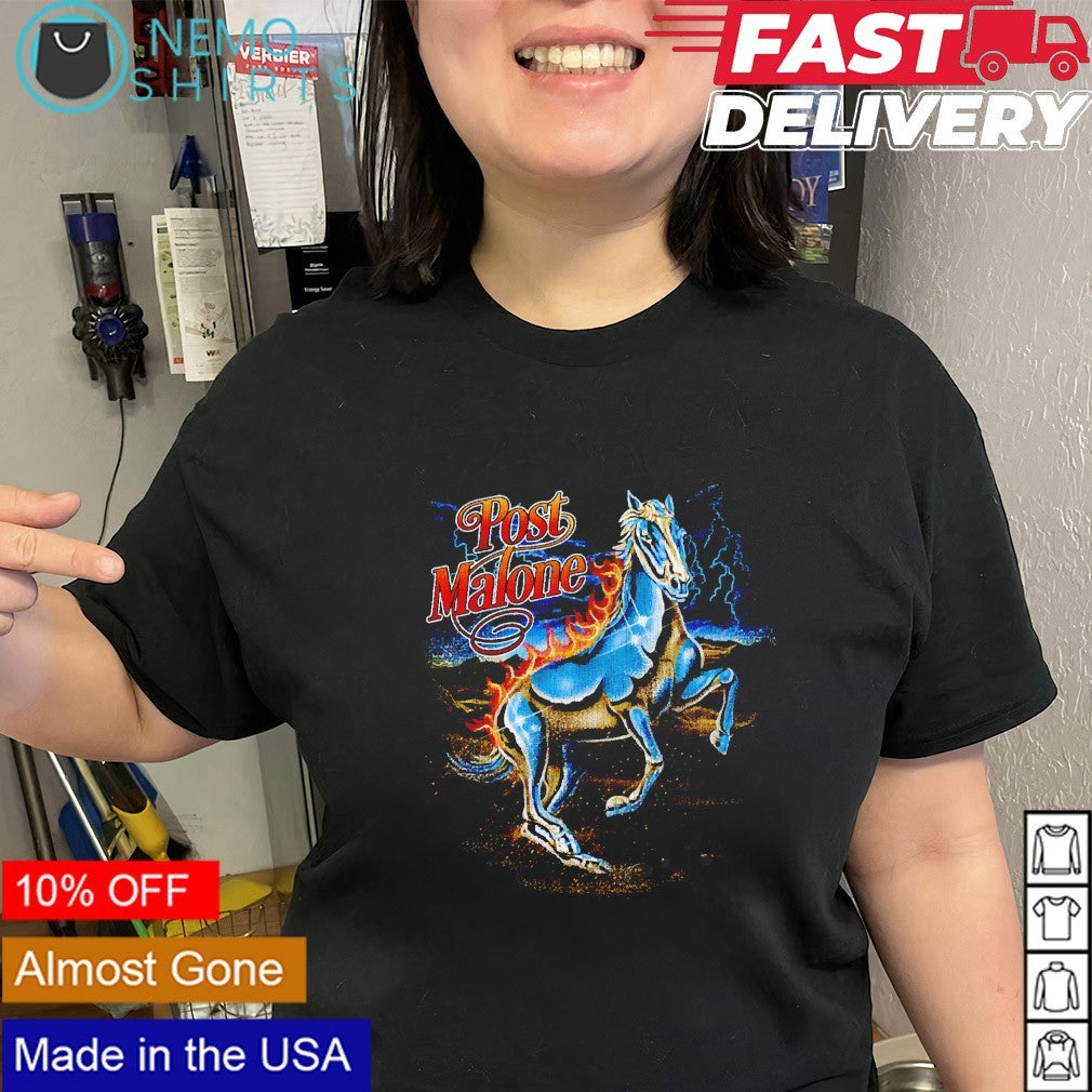 Post Malone chrome horsey graphic shirt