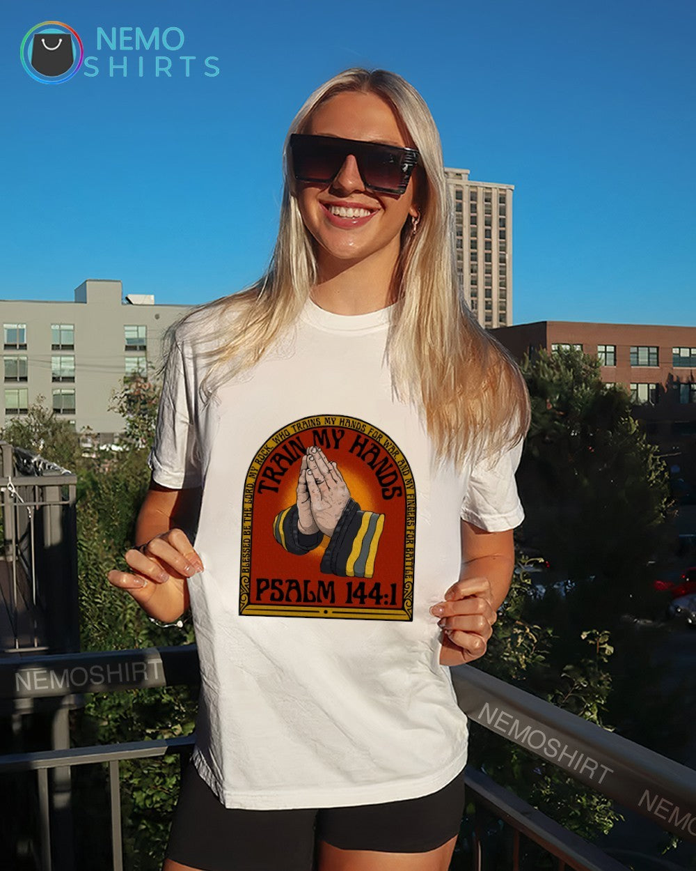 Psalm 144.1 Blessed be the Lord my rock who trains my hands for war and my fingers for battle shirt
