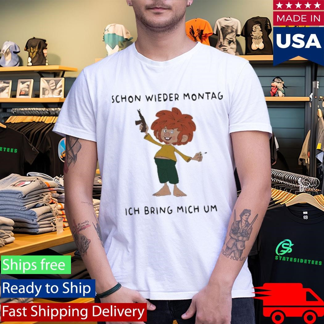 Pumuckl Schon Wieder Montag Ich Bring Mich Um Monday Again Cigarettes Shirt