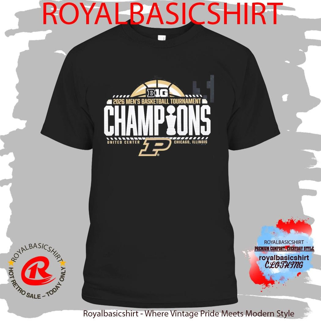 Purdue Boilermakers 2026 Big Ten Men’s Basketball Tournament Champions Locker Room T-Shirt