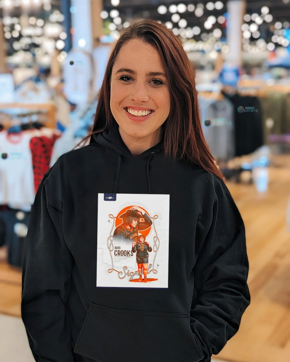 Audi Crooks Oklahoma State Cowgirls basketball signed player shirt
