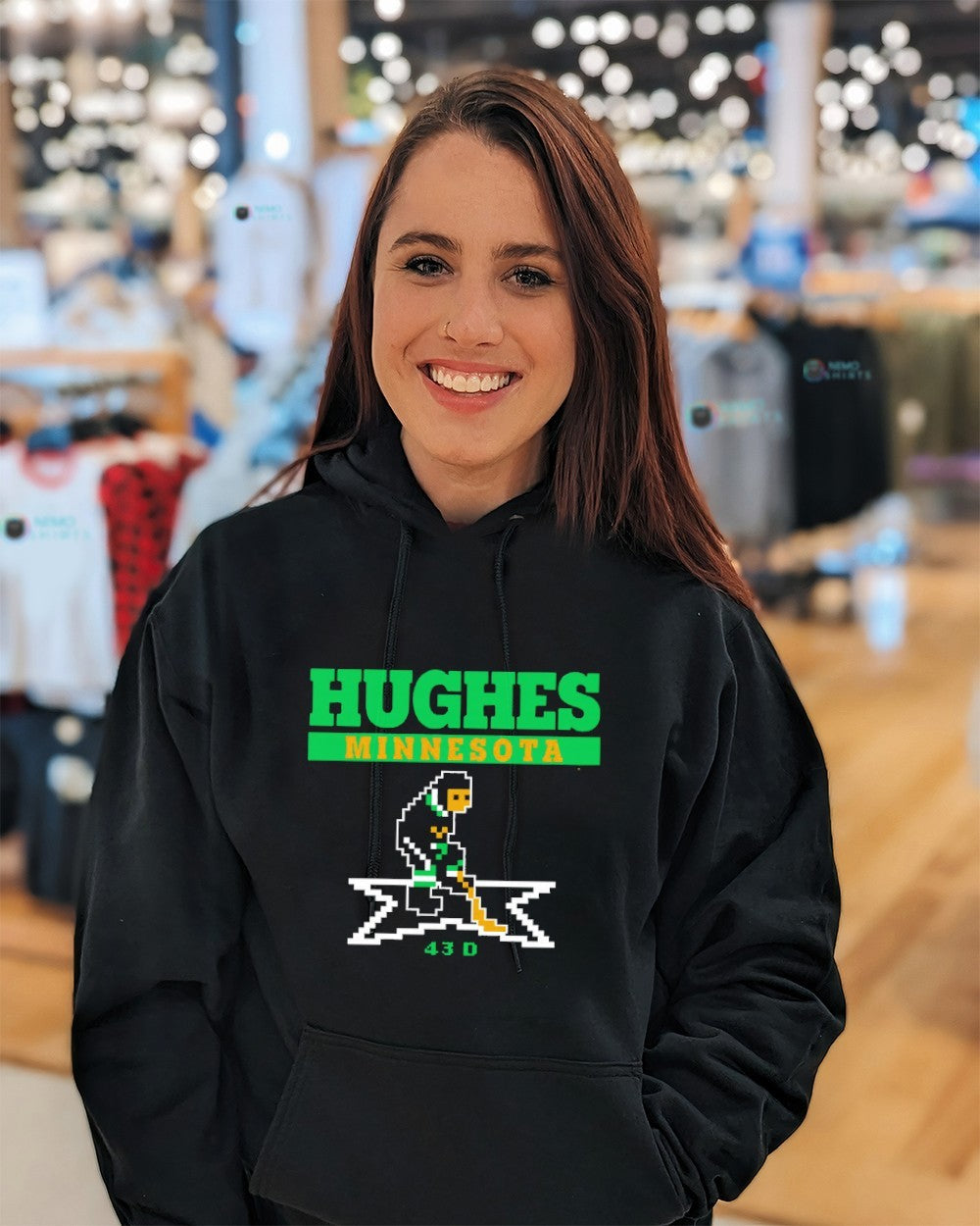 Quinn Hughes Minnesota 43 D Retro Hockey shirt