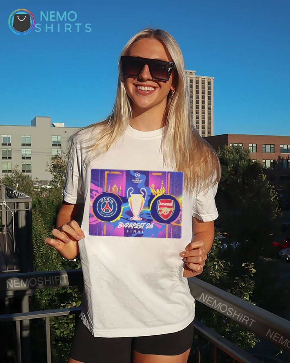 Budapest 26 Final UEFA champions League Paris Saint-Germain vs Arsenal matchup shirt