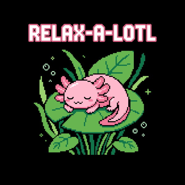 Relax A Lotl Cute Pixel Art Sleep