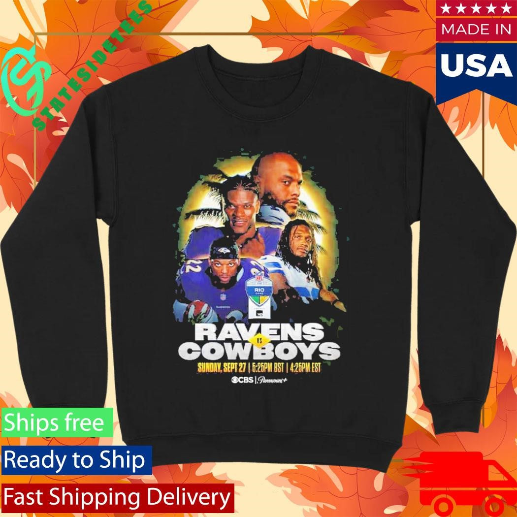 Rio Game 2026 Matchup Baltimore Ravens Vs Dallas Cowboys Week 3 On September 27 2026 T-Shirt
