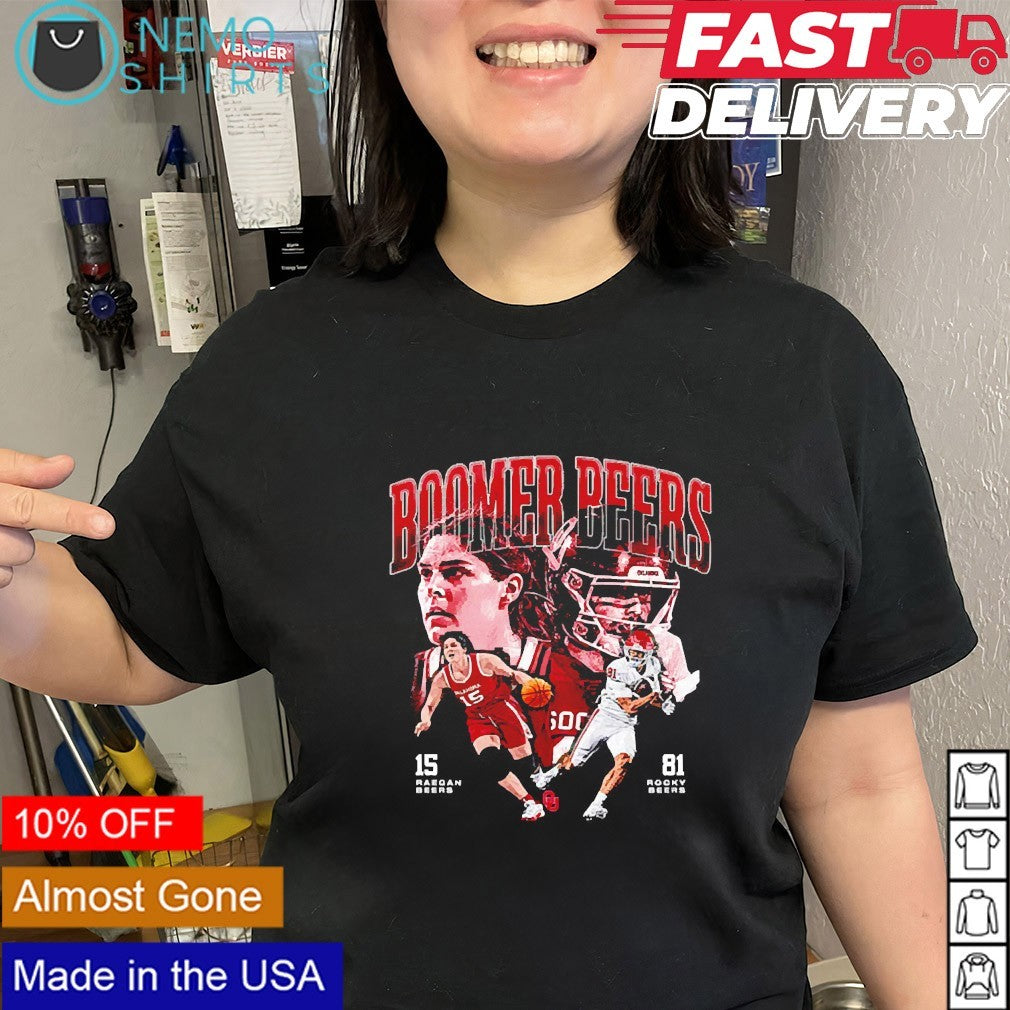 Rocky Beers and Raegan Beers Oklahoma Sooners boomer beers shirt